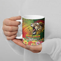 Hawaiian Reggae Ceramic Mug Jawaiian One Love-Tribal Tatoos and Rastafari Lion - Polynesian Pride