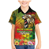 Hawaiian Reggae Family Matching Mermaid Dress and Hawaiian Shirt Jawaiian One Love-Tribal Tatoos and Rastafari Lion - Polynesian Pride