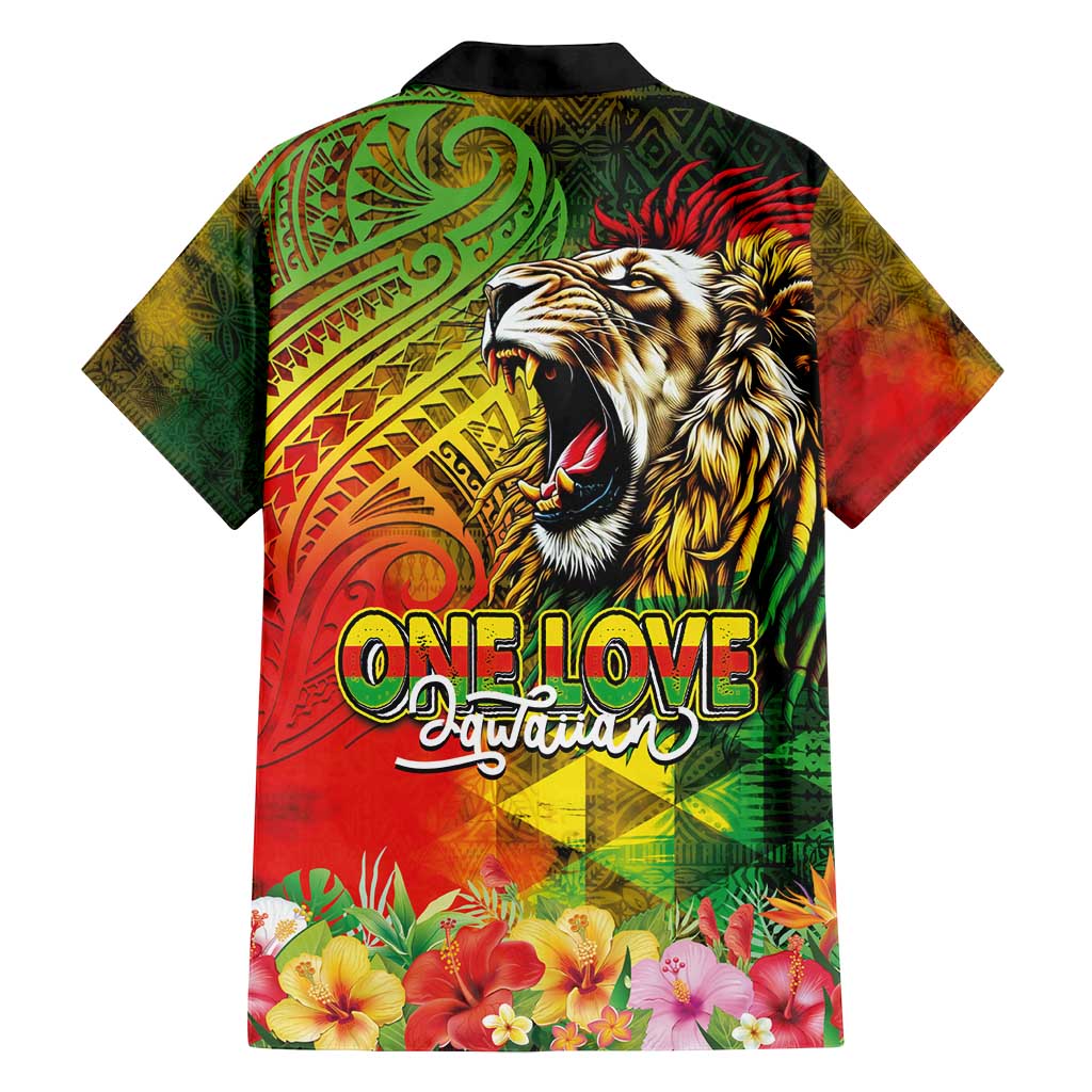 Hawaiian Reggae Family Matching Tank Maxi Dress and Hawaiian Shirt Jawaiian One Love-Tribal Tatoos and Rastafari Lion - Polynesian Pride