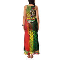 Hawaiian Reggae Family Matching Tank Maxi Dress and Hawaiian Shirt Jawaiian One Love-Tribal Tatoos and Rastafari Lion - Polynesian Pride