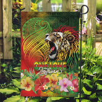 Hawaiian Reggae Garden Flag Jawaiian One Love-Tribal Tatoos and Rastafari Lion - Polynesian Pride