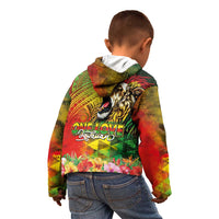 Hawaiian Reggae Kid Hoodie Jawaiian One Love-Tribal Tatoos and Rastafari Lion - Polynesian Pride