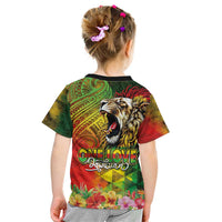 Hawaiian Reggae Kid T Shirt Jawaiian One Love-Tribal Tatoos and Rastafari Lion - Polynesian Pride