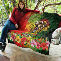 Hawaiian Reggae Quilt Jawaiian One Love-Tribal Tatoos and Rastafari Lion - Polynesian Pride