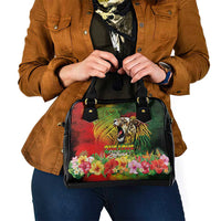 Hawaiian Reggae Shoulder Handbag Jawaiian One Love-Tribal Tatoos and Rastafari Lion - Polynesian Pride