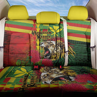 Hawaiian Reggae Back Car Seat Cover Kakau Art Motifs with Ohia Lehua and Rastafari Lion - Polynesian Pride