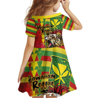Hawaiian Reggae Family Matching Long Sleeve Bodycon Dress and Hawaiian Shirt Kakau Art Motifs with Ohia Lehua and Rastafari Lion - Polynesian Pride