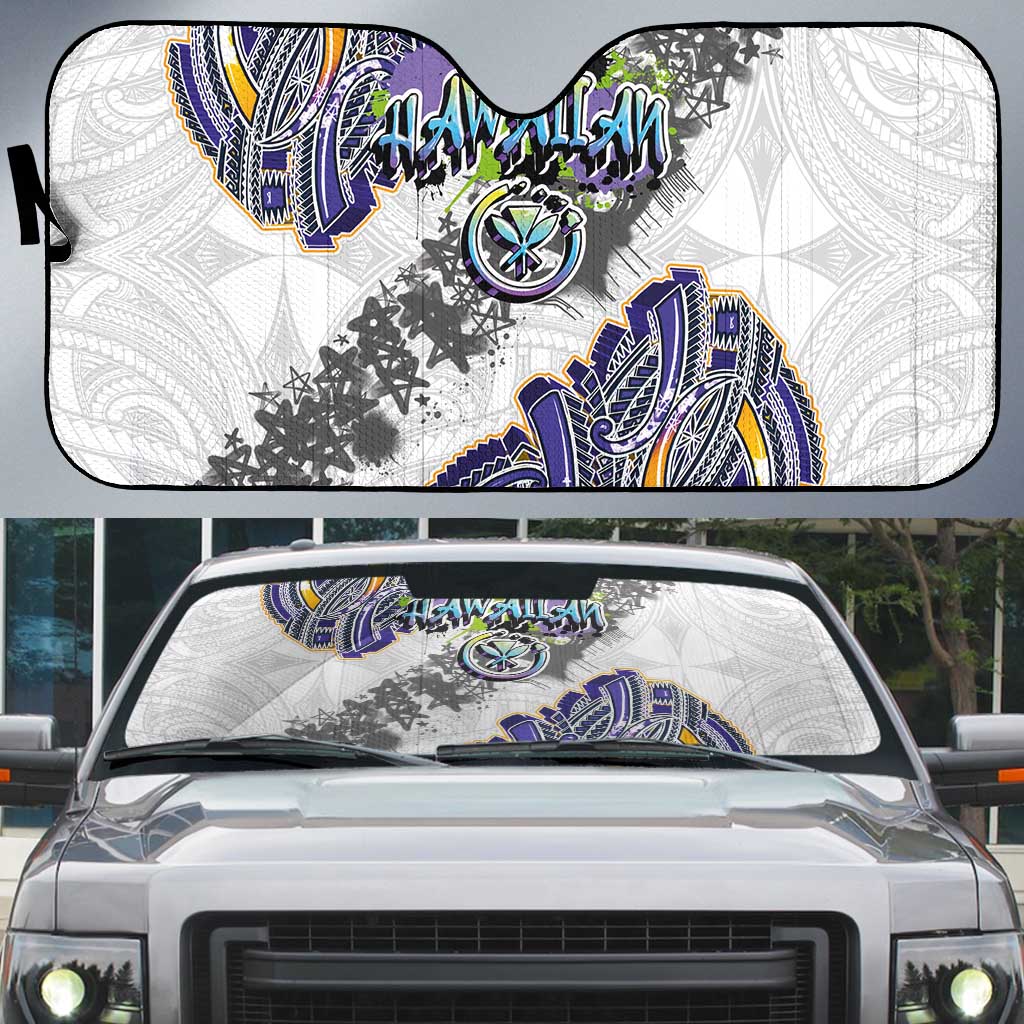 Traditional Art Hawaiian Kakau Tattoos Auto Sun Shade Graffiti Style - Polynesian Pride