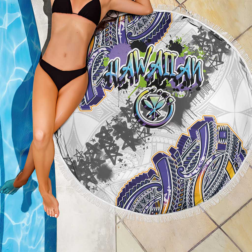 Traditional Art Hawaiian Kakau Tattoos Beach Blanket Graffiti Style - Polynesian Pride
