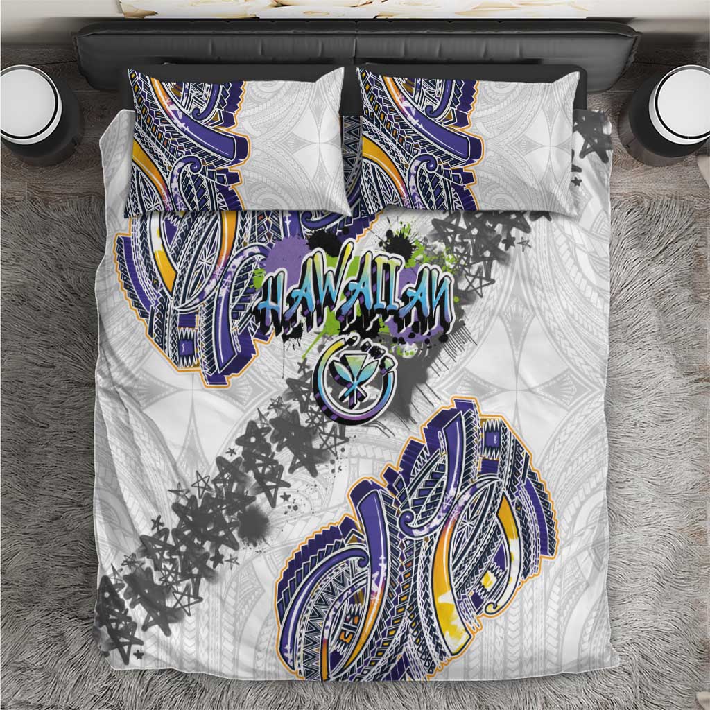 Traditional Art Hawaiian Kakau Tattoos Bedding Set Graffiti Style - Polynesian Pride