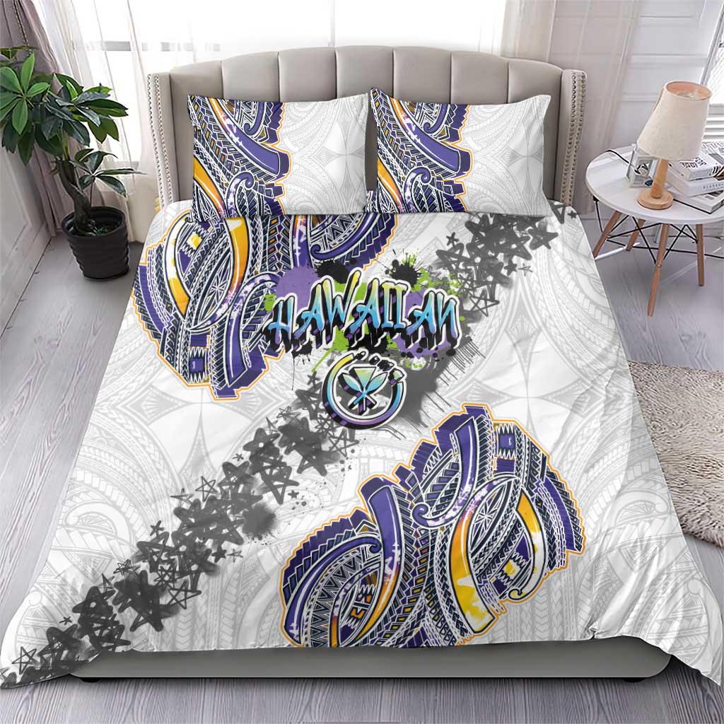 Traditional Art Hawaiian Kakau Tattoos Bedding Set Graffiti Style - Polynesian Pride