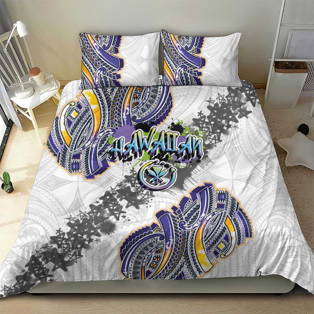 Traditional Art Hawaiian Kakau Tattoos Bedding Set Graffiti Style - Polynesian Pride