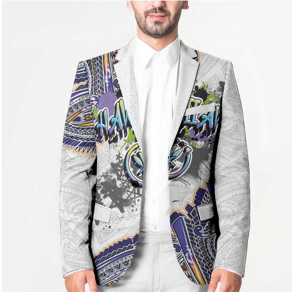 Traditional Art Hawaiian Kakau Tattoos Blazer Graffiti Style - Polynesian Pride