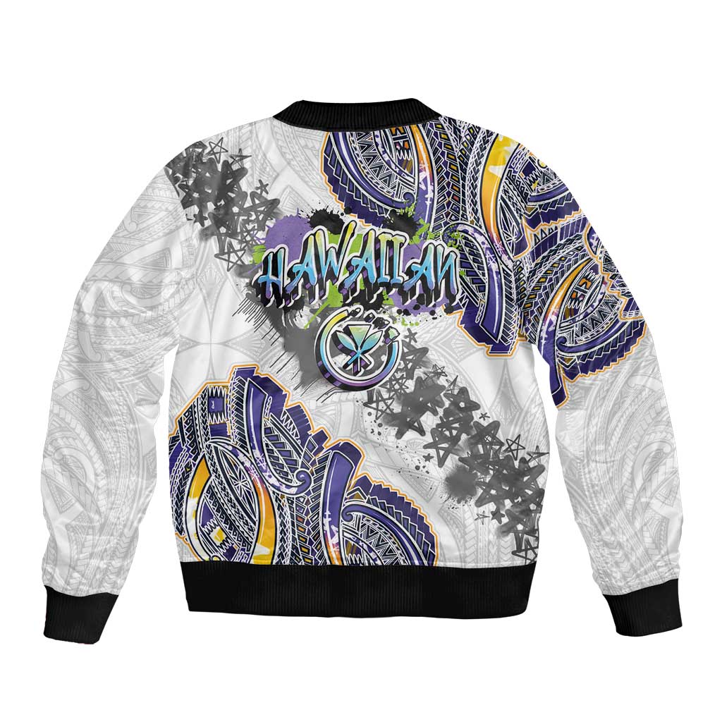 Traditional Art Hawaiian Kakau Tattoos Bomber Jacket Graffiti Style - Polynesian Pride