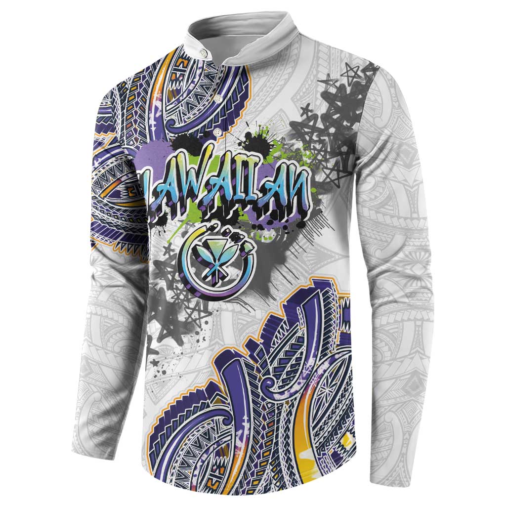 Traditional Art Hawaiian Kakau Tattoos Button Sweatshirt Graffiti Style - Polynesian Pride