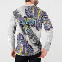 Traditional Art Hawaiian Kakau Tattoos Button Sweatshirt Graffiti Style - Polynesian Pride