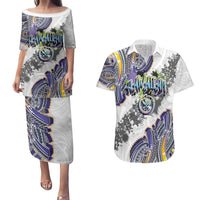 Traditional Art Hawaiian Kakau Tattoos Couples Matching Puletasi and Hawaiian Shirt Graffiti Style - Polynesian Pride