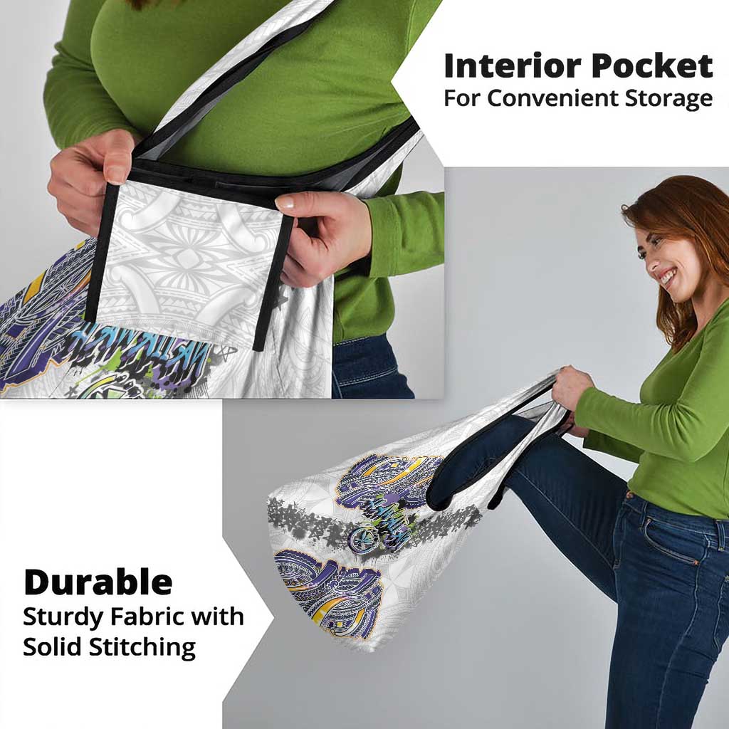 Traditional Art Hawaiian Kakau Tattoos Grocery Bag Graffiti Style - Polynesian Pride