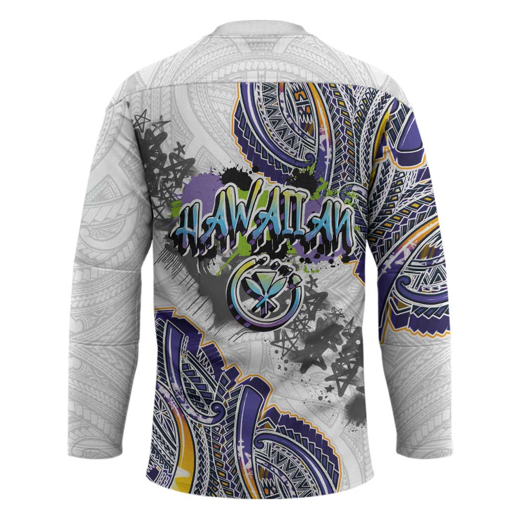 Traditional Art Hawaiian Kakau Tattoos Hockey Jersey Graffiti Style - Polynesian Pride