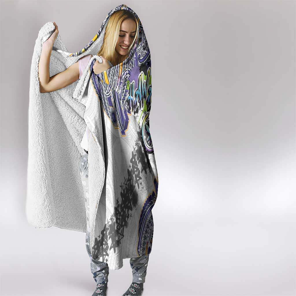 Traditional Art Hawaiian Kakau Tattoos Hooded Blanket Graffiti Style - Polynesian Pride