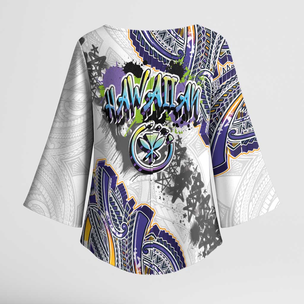 Traditional Art Hawaiian Kakau Tattoos Kimono Sleeve Blouse Graffiti Style - Polynesian Pride