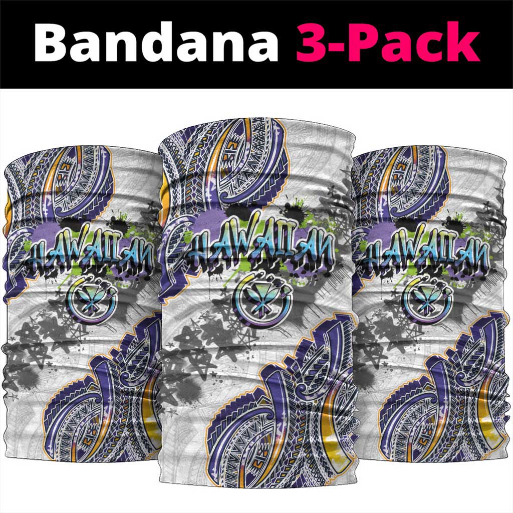 Traditional Art Hawaiian Kakau Tattoos Neck Gaiter Graffiti Style - Polynesian Pride