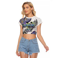 Traditional Art Hawaiian Kakau Tattoos Raglan Cropped T Shirt Graffiti Style - Polynesian Pride