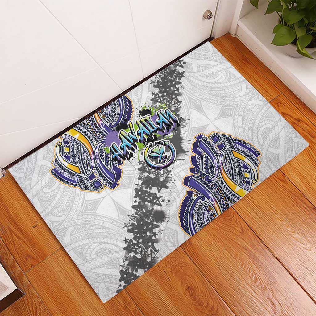 Traditional Art Hawaiian Kakau Tattoos Rubber Doormat Graffiti Style - Polynesian Pride