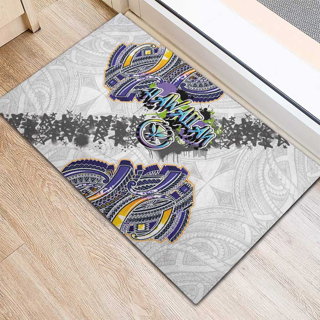 Traditional Art Hawaiian Kakau Tattoos Rubber Doormat Graffiti Style - Polynesian Pride