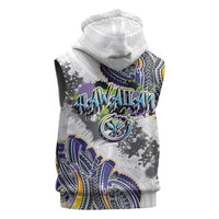 Traditional Art Hawaiian Kakau Tattoos Sleeveless Hoodie Graffiti Style - Polynesian Pride
