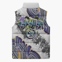 Traditional Art Hawaiian Kakau Tattoos Sleeveless Puffer Jacket Graffiti Style - Polynesian Pride