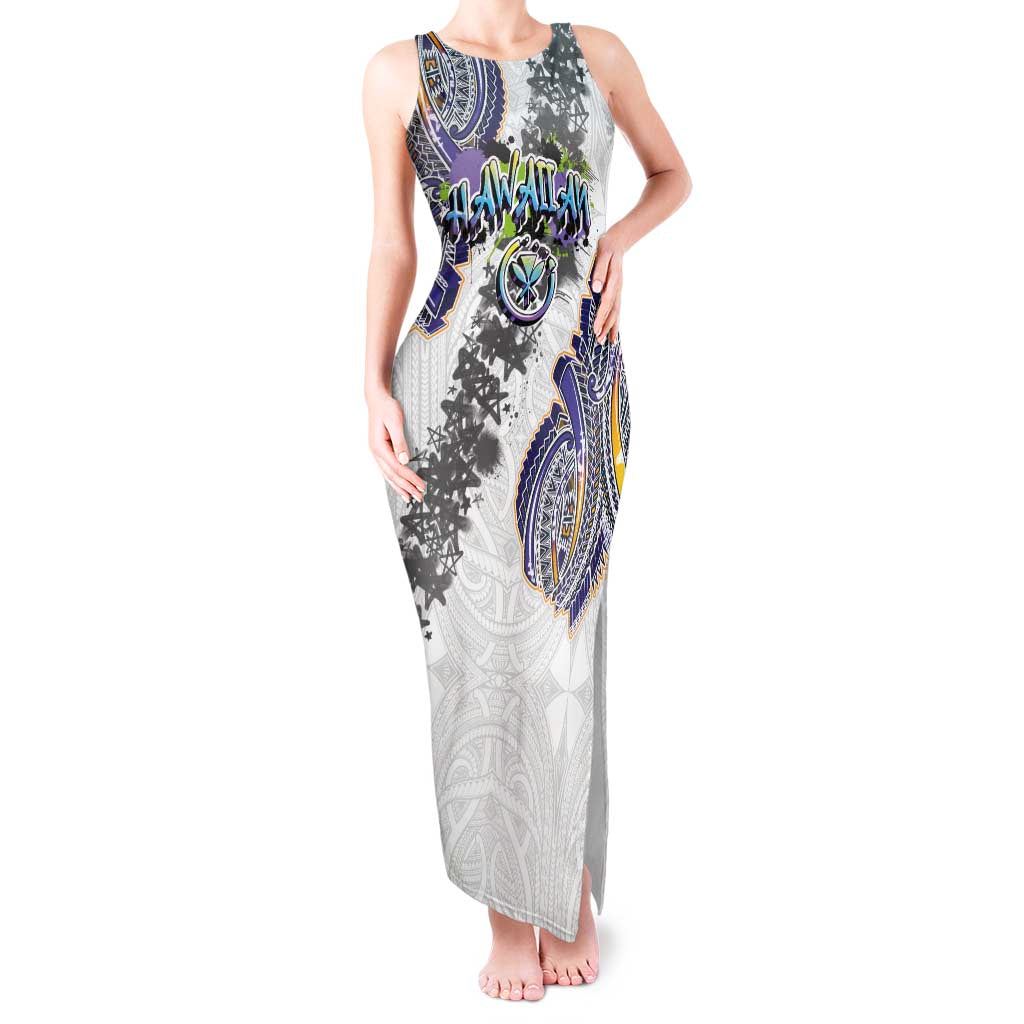 Traditional Art Hawaiian Kakau Tattoos Tank Maxi Dress Graffiti Style - Polynesian Pride