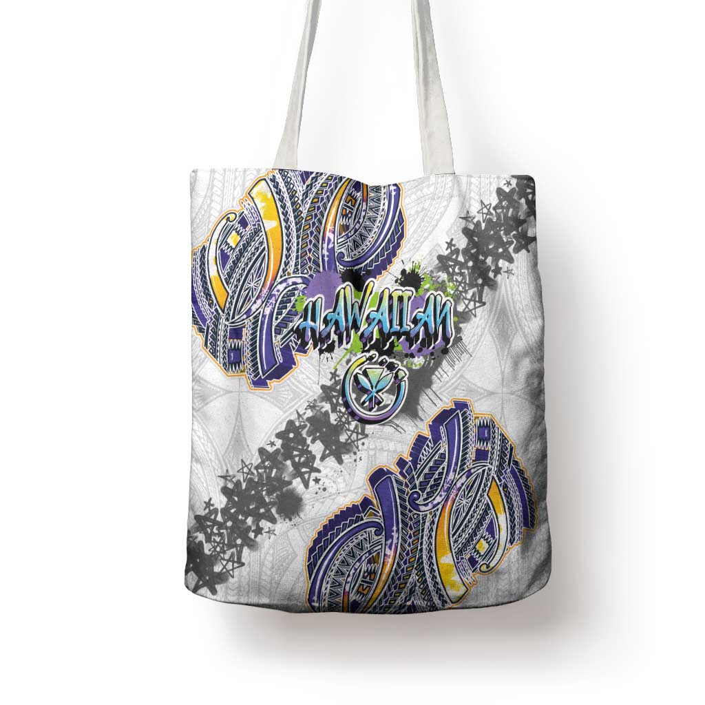 Traditional Art Hawaiian Kakau Tattoos Tote Bag Graffiti Style - Polynesian Pride