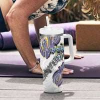 Traditional Art Hawaiian Kakau Tattoos Tumbler With Handle Graffiti Style - Polynesian Pride