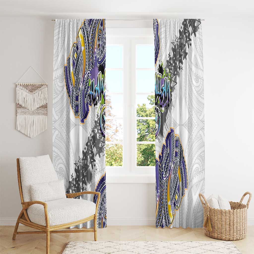 Traditional Art Hawaiian Kakau Tattoos Window Curtain Graffiti Style - Polynesian Pride