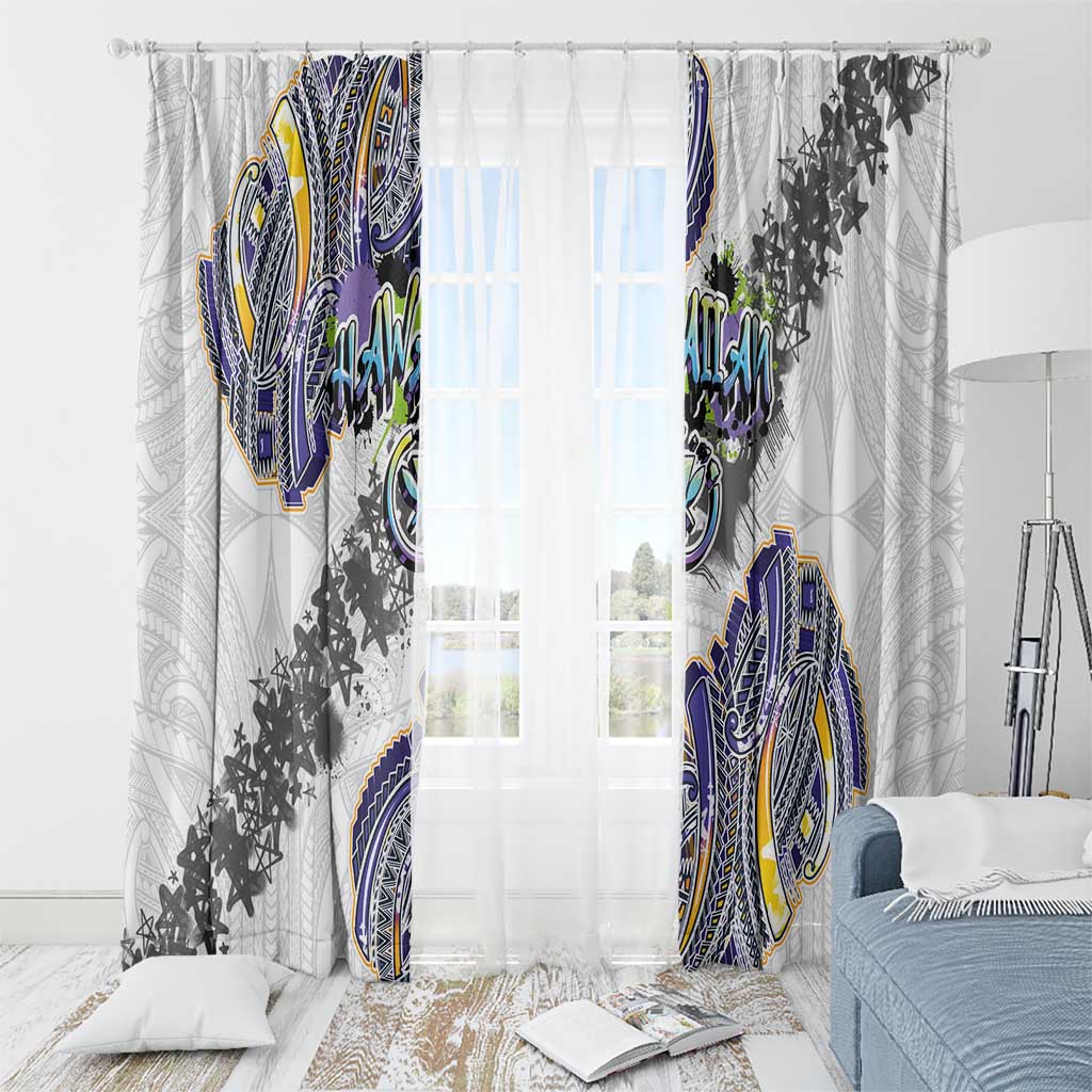 Traditional Art Hawaiian Kakau Tattoos Window Curtain Graffiti Style - Polynesian Pride