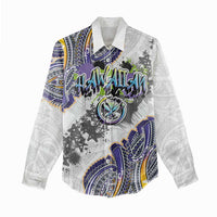 Traditional Art Hawaiian Kakau Tattoos Women Casual Shirt Graffiti Style - Polynesian Pride