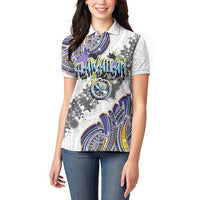 Traditional Art Hawaiian Kakau Tattoos Women Polo Shirt Graffiti Style - Polynesian Pride