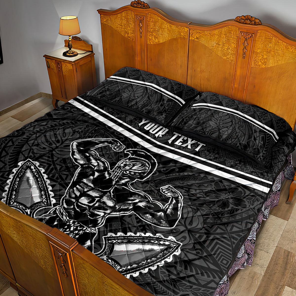 Custom Hawaii Warrior Quilt Bed Set Kakau Quilt Pattern LT03 - Polynesian Pride