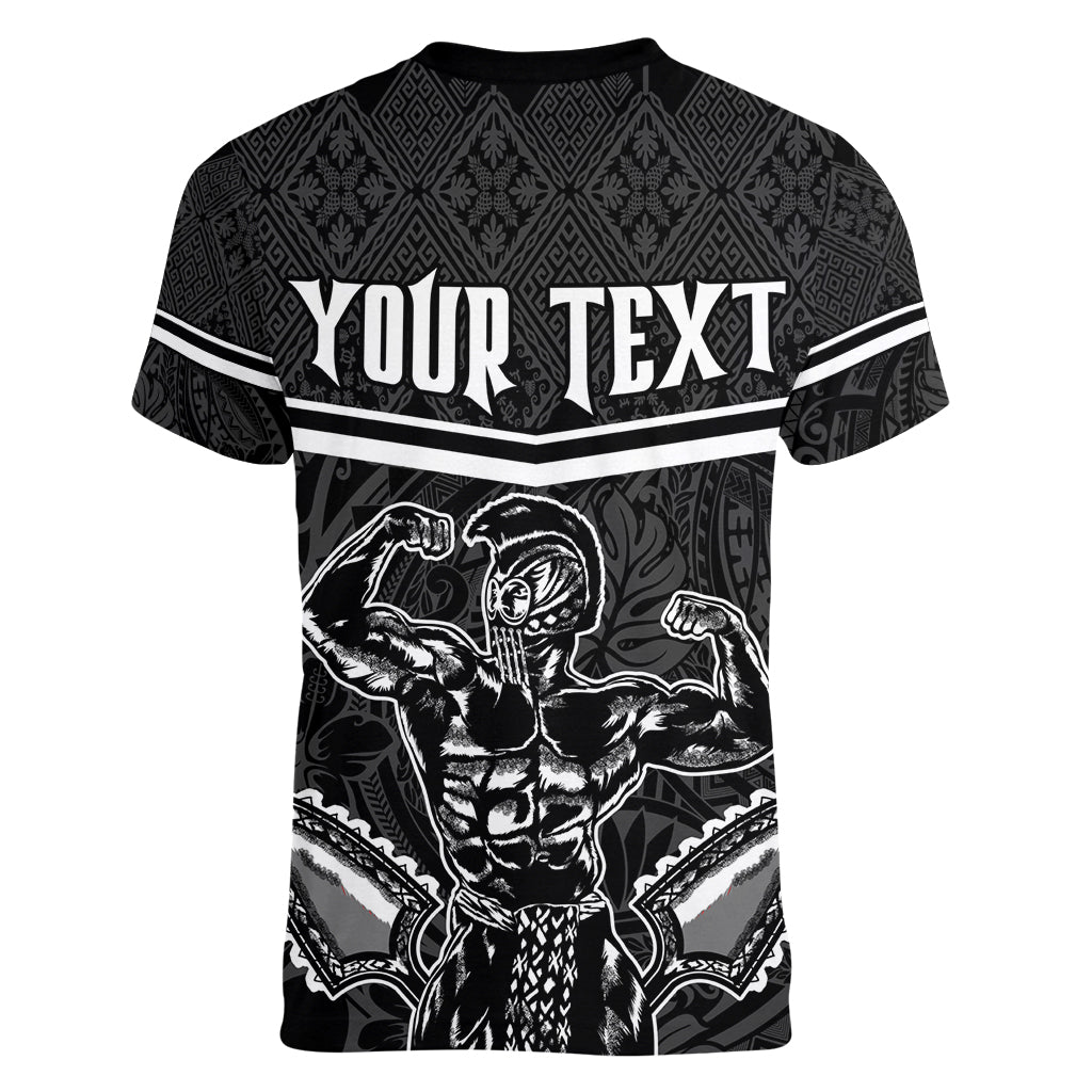 Custom Hawaii Warrior Women V Neck T Shirt Kakau Quilt Pattern LT03 - Polynesian Pride