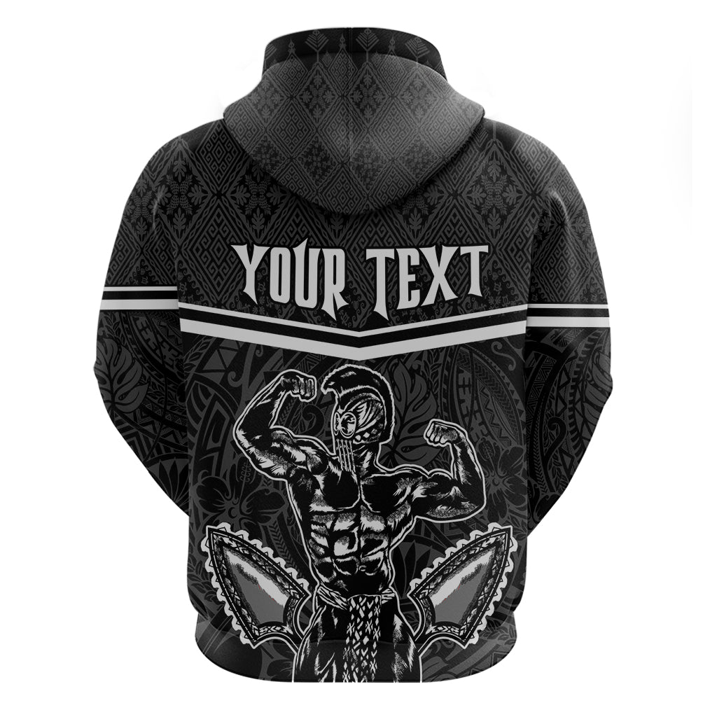 Custom Hawaii Warrior Zip Hoodie Kakau Quilt Pattern LT03 - Polynesian Pride