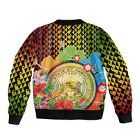 Hawaii Womens Day Wahine Bomber Jacket Strong Beautiful Woman with Kakau Style LT03 - Polynesian Pride