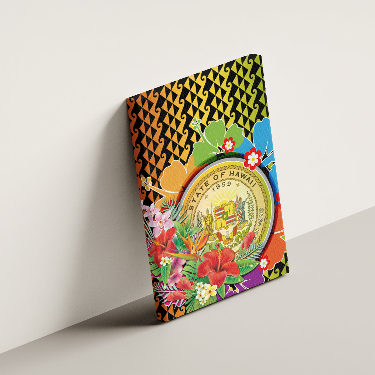 Hawaii Womens Day Wahine Canvas Wall Art Strong Beautiful Woman with Kakau Style LT03 - Polynesian Pride