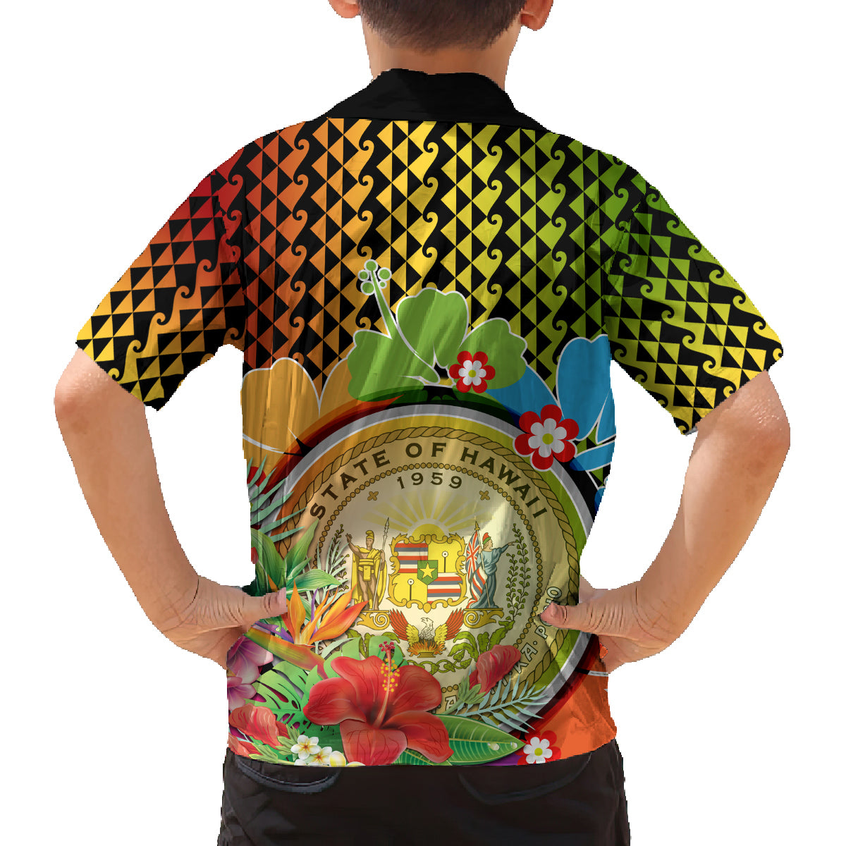 Hawaii Womens Day Wahine Family Matching Off Shoulder Short Dress and Hawaiian Shirt Strong Beautiful Woman with Kakau Style LT03 - Polynesian Pride