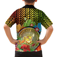 Hawaii Womens Day Wahine Family Matching Off Shoulder Short Dress and Hawaiian Shirt Strong Beautiful Woman with Kakau Style LT03 - Polynesian Pride
