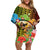 Hawaii Womens Day Wahine Family Matching Off Shoulder Short Dress and Hawaiian Shirt Strong Beautiful Woman with Kakau Style LT03 Mom's Dress Red - Polynesian Pride
