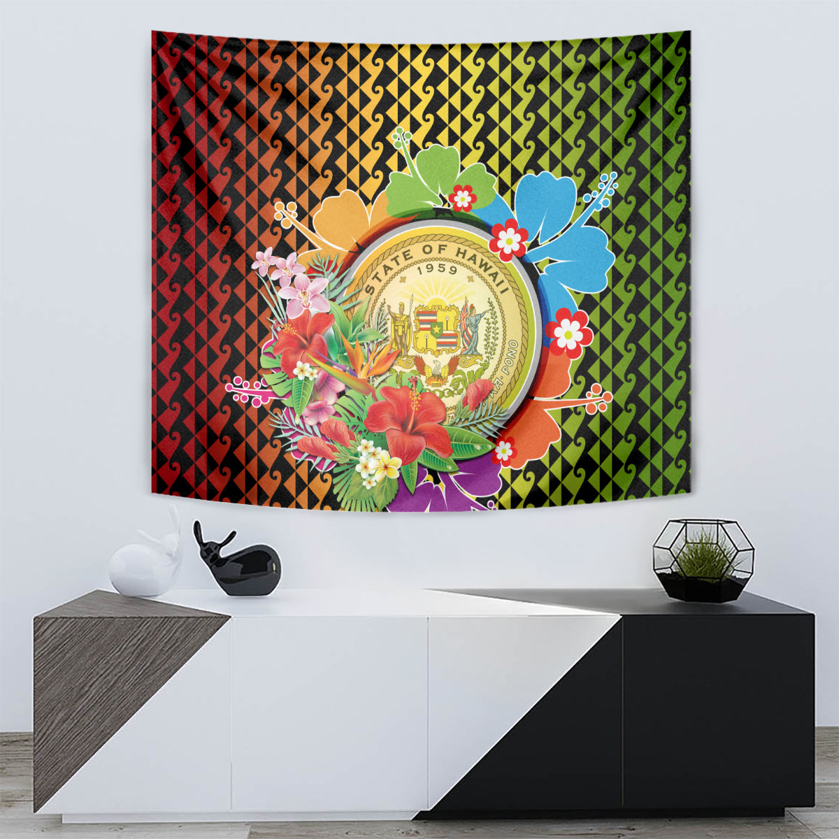 Hawaii Womens Day Wahine Tapestry Strong Beautiful Woman with Kakau Style LT03 - Polynesian Pride