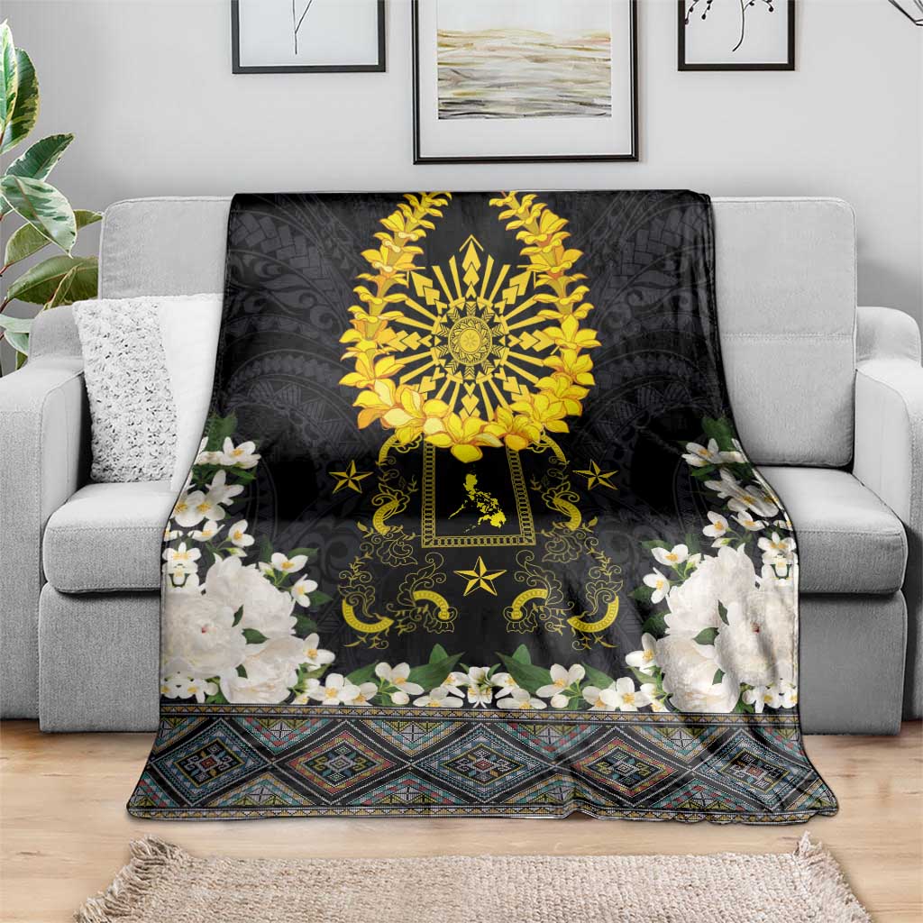 Flores de Mayo and Filipino Fiesta Blanket The Sun-Jasmine and Polynesian Yakan Tattoo Barong Style