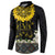 Flores de Mayo and Filipino Fiesta Button Sweatshirt The Sun-Jasmine and Polynesian Yakan Tattoo Barong Style