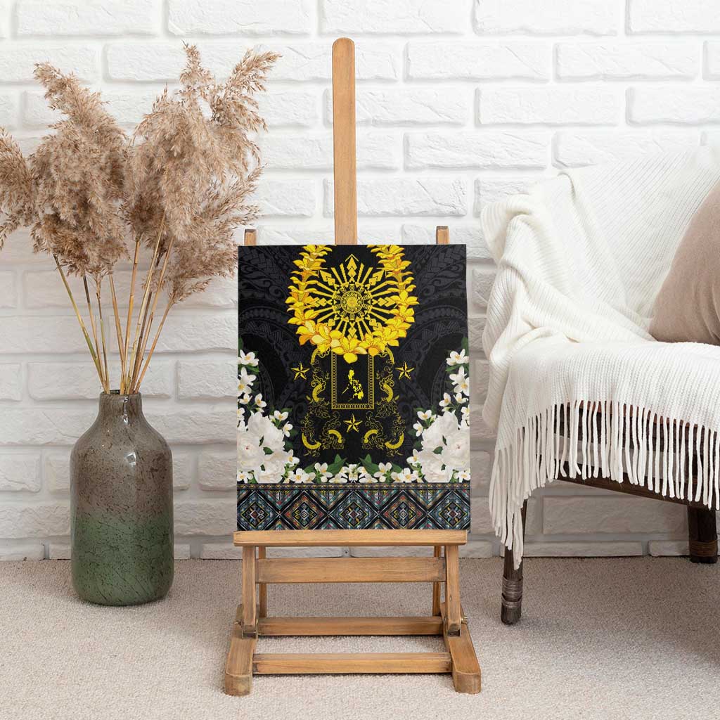 Flores de Mayo and Filipino Fiesta Canvas Wall Art The Sun-Jasmine and Polynesian Yakan Tattoo Barong Style